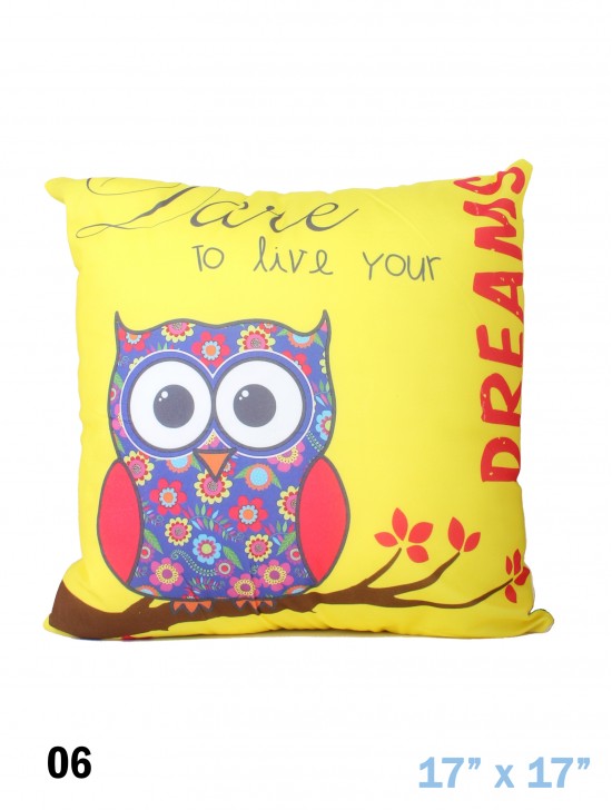 Owl Print Cushion & Filler